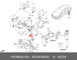 HYUNDAI Sonata YF 10- сайлентблок зад развального рычага 55256-3R000 HYUNDAI KIA