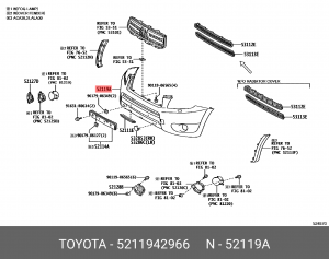 TOYOTA RAV4 05-08 бампер передний с омыв. фар с отв. под п/т 52119-42966 TOYOTA