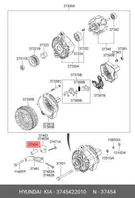 Hyundai Втулка опоры генератора 3745422010 HYUNDAI KIA