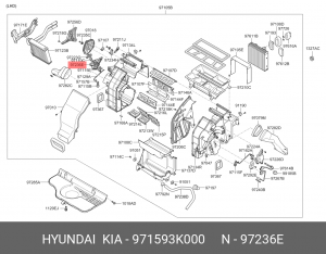 Hyundai Grandeur привод заслонки отопителя левый 971593K000 HYUNDAI KIA
