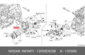 Nissan прокладка корпуса термостата 13050-EN20B NISSAN INFINITI