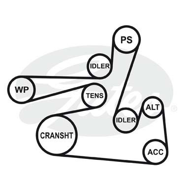 6PK2545 Hyundai Sonata YF/Santa Fe 10-12 2.4 VIN Ремень агрегатов 6-PK-2550 GATES
