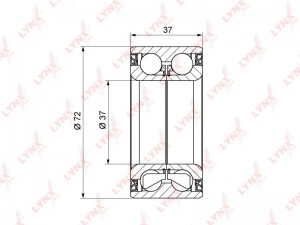 ПОДШИПНИК СТУПИЦЫ КОЛЕСА ПЕР (БЕЗ ABS, 37X37X72) RENAULT LOGAN I-II 1.2-1.6 04-  WB-1186 LYNXAUTO