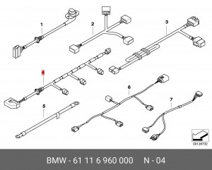 BMW проводка парктроника переднего бампера 61 11 6 960 000 BMW