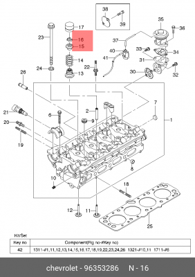 Daewoo Nexia 1.6, Lacetti, Aveo 1.4 Сухарь клапана 96353286 GENERAL MOTORS
