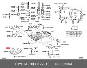 TOYOTA CAMRY V40, V50, V70 09- прокладка фильтра АКПП 90301-27015 TOYOTA