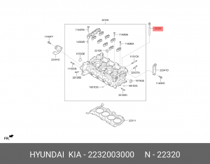 Hyundai Solaris/Rio 1.4 KAPPA 17 - G4LA/G4LC болт гбц (10шт авто) 2232003000 HYUNDAI KIA