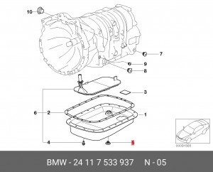 BMW X3 пробка сливного отверстия АКПП 24 11 7 533 937 BMW