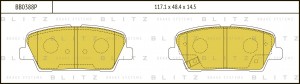 Kia SorentoXM 09-/SantaFe10-/DM 12/15 - колодки торм. зад BB0388P BLITZ