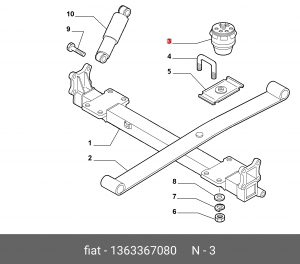 Fiat Ducato 244 отбойник задней рессоры 1363367080 FIAT
