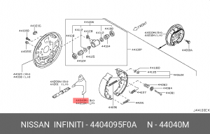 Nissan Almera Classic рычаг развода колодок правый 44040-95F0A NISSAN INFINITI