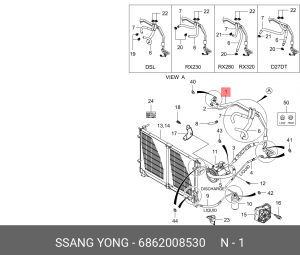 SS Rexton трубка кондиционера 6862008530 SSANG YONG
