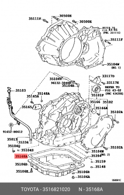 Toyota прокладка поддона АКПП 35168-21020 TOYOTA