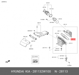 Hyundai Santa Fe 13- 2.4/3.3/Sorento 2.4 12- Фильтр воздушный (шт) 28113-2W100 HYUNDAI KIA