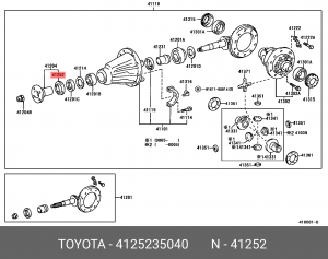Toyota LC 90 пыльник заднего редуктора 41252-35040 TOYOTA