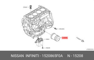 Nissan 1.6-3.5l/Mazda 1.4-1.6l/Almerra n16/Subaru -12 Фильтр маслянный 15208-65F0A NISSAN INFINITI