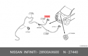 Nissan Micra K12 форсунка омывателя лобового стекла 28930-AX600 NISSAN INFINITI