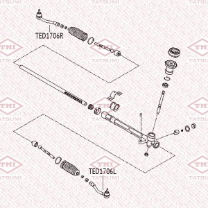 Kia Rio 06-11/ Verna наконечник рулевой прав TED1706R TATSUMI