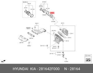 Kia Sportage 11 diesel - ДМРВ 281642F000 HYUNDAI KIA