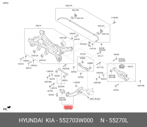 Рычаг подвески (РЫЧАГ ЗАДНИЙ ЛЕВЫЙ MM) 552703W000 HYUNDAI KIA