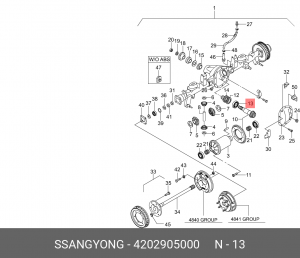 Подшипник хвостовика SSANGYONG Actyon (06-),Kyron (05-),Rexton (02-) пары главно 4202905000 SSANG YONG