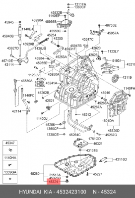 HYUNDAI/KIA/MOBIS Пробка сливная масляного поддона 4532423100 HYUNDAI KIA