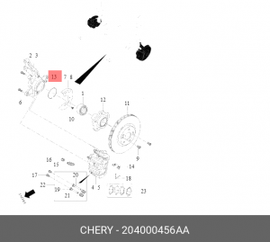 ПРУЖИННОЕ КОЛЬЦО T1E/T1A/T1D/T18 204000456AA CHERY