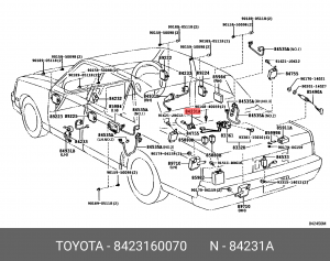 Toyota LC Prado концевой выключатель на двери багажника 84231-60070 TOYOTA