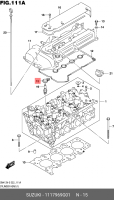 Suzuki Liana прокладка свечного колодца 11179-69G01 SUZUKI