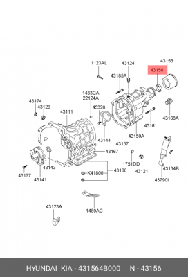 Hyundai Porter Сальник хвостовика  (36х52х10) 431564B000 HYUNDAI KIA