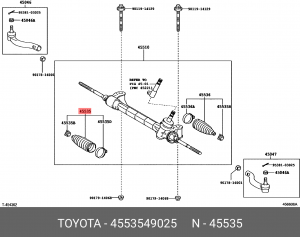 Toyota RAV4 пыльник рулевой рейки 45535-49025 TOYOTA