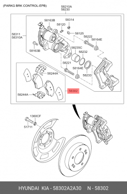 Колодки тормозные задние CEED 12 58302A2A30 HYUNDAI KIA