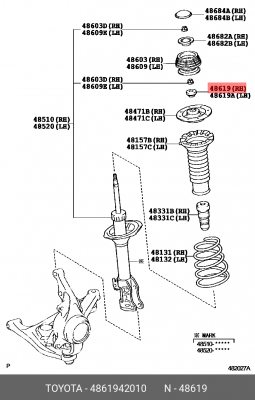 Toyota RAV 4 06-12 подшипник опоры переднего амортизатора 48619-42010 TOYOTA
