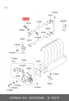 Форсунка топливная 3531023600 HYUNDAI KIA