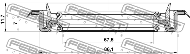 Mazda BT-50 сальник ступичный передний 95TCS-69860712X FEBEST