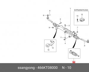 Пыльник рулевой рейки SSANG YONG 466KT08000 466KT08000 SSANG YONG