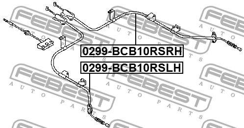 Nissan Almera Classic трос стояночного тормоза левый 0299-BCB10RSLH FEBEST