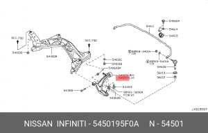 Nissan Almera Classic рычаг передний нижний левый 54501-95F0A NISSAN INFINITI