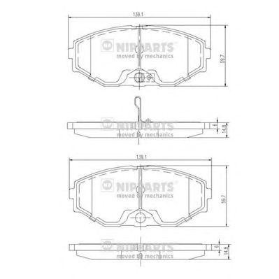 Nissan Maxima A32/33 00-05, Cefiro, Avenir 97-01 колодки передние J3601074 H B JAKOPARTS NIPPARTS