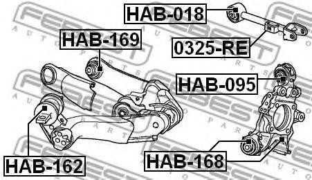 Honda CR-V III 07-12 с/блок заднего нижнего рычага задний (к подрамнику) HAB-169 FEBEST