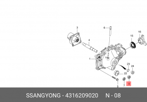 SS Rexton II Сальник диф. переднего моста правый (многорычажка) 4316209020 SSANG YONG