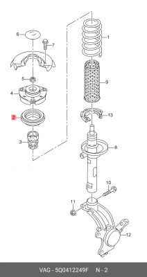 VW Tiguan Подшипник опорный 5Q0 412 249 F VAG