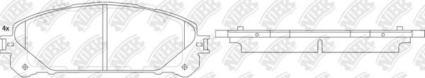 Lexus RX колодки тормозные передние NIBK PN1845 NIBK