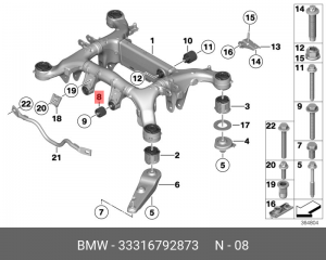 BMW F10 X530 сайлентблок заднего редуктора передний 33 31 6 792 873 BMW