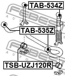 Toyota LC Prado 150 с/блок наружный заднего стабилизатора TAB-535Z FEBEST