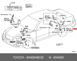 Toyota Highlander Датчик дорожного просвета задний левый 89408-48030 TOYOTA