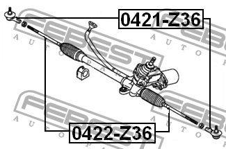 Mitsubishi Colt 04- тяга рулевая л=п 0422-Z36 FEBEST