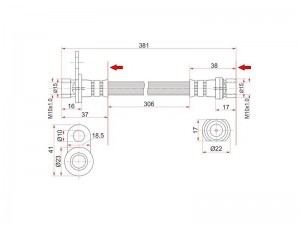 Toyota Camry 94-98 шланг тормозной задний ST9094702794 SAT