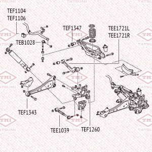 Toyota Rav-4 12- втулка заднего стабилизатора TEF1106 TATSUMI