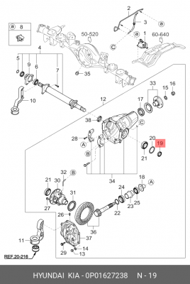 Kia Sorento 02-05 Сальник переднего моста 0P01627238 HYUNDAI KIA